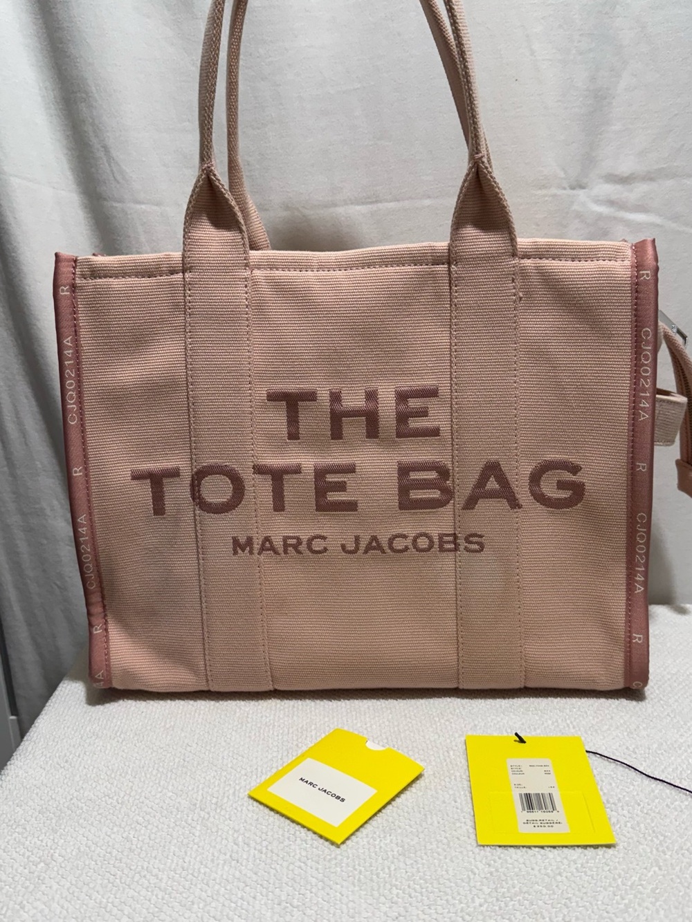 Marc Jacobs Pink Canvas 'The Tote Bag' with Logo